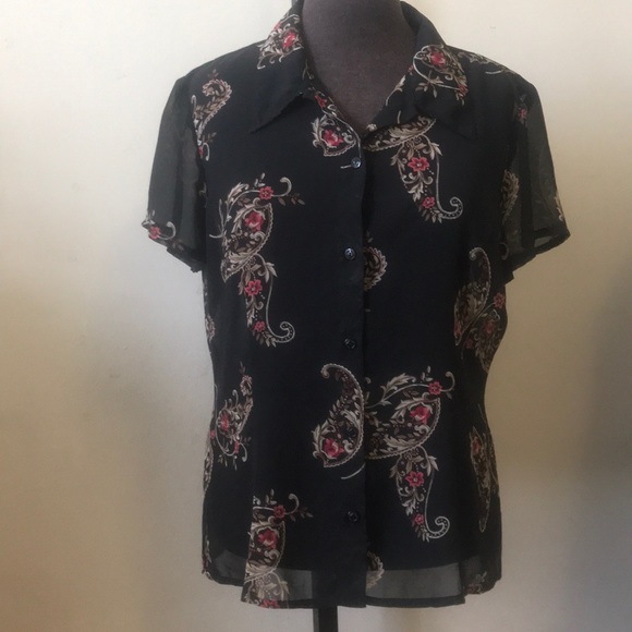 See through floral sheer blouse - Picture 4 of 7